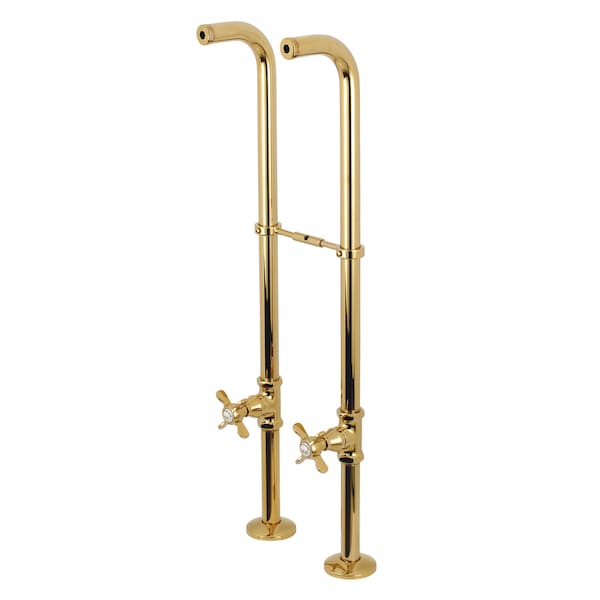 Freestanding Supply Line Package, Polished Brass